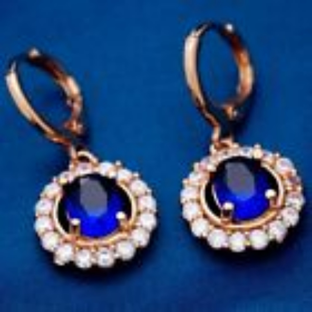 😍 Blue CZ Rose Gold Earrings😍